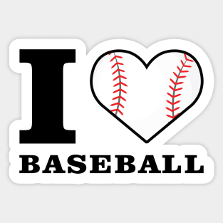 I Love Baseball Sticker